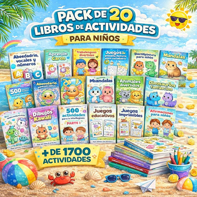 Pack de 20 libros de actividades para niños